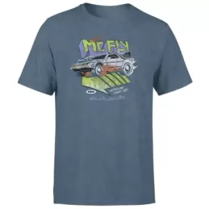 Image of Back To The Future Hey McFly Unisex T-Shirt - Navy Acid Wash - M