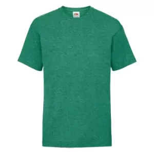 Image of Fruit Of The Loom Childrens/Kids Unisex Valueweight Short Sleeve T-Shirt (12-13) (Retro Heather Green)