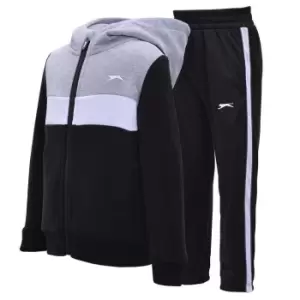 Image of Slazenger Flecee Full Zip Track Suit Infant Boys - Black