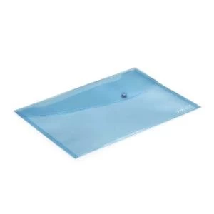 Image of Rapesco Popper Wallet Foolscap Pastel Blue Pack of 5 0691