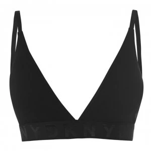 Image of DKNY Triangle Liteware Ribbed Bralette - Black B7P