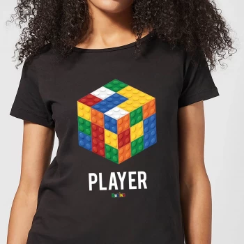 image of Block Rubik's Cube Player Womens T-Shirt - Black - L - Black