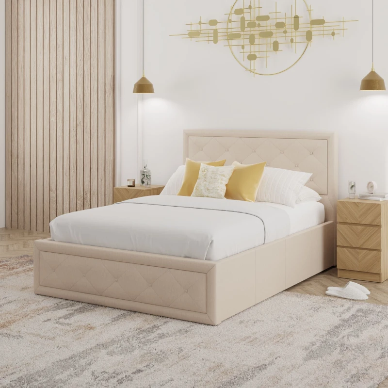 Image of GFW Hollywood 150Cm Ottoman Natural, Brown HOL150NAT