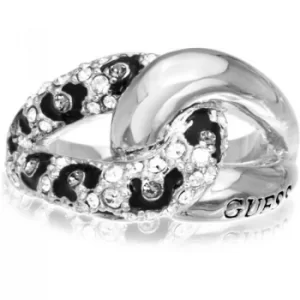 Image of Ladies Guess Stainless Steel Size N Urban Jungle Pave Curb Ring