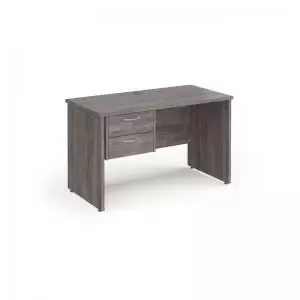 Image of Maestro 25 straight desk 1200mm x 600mm with 2 drawer pedestal - grey