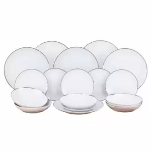 Image of The Waterside 18pc Platinum Band Dinner Set