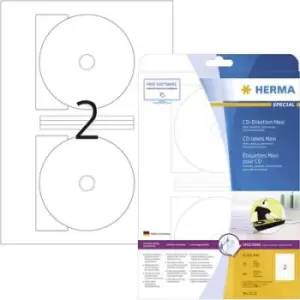 image of Herma CD labels 5115 Ø 116mm Paper White 50 pc(s) Permanent Opaque, Fully writable Inkjet, Laser