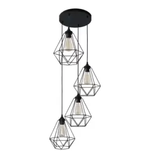 Karo Cluster Pendant Ceiling Light Black 35cm