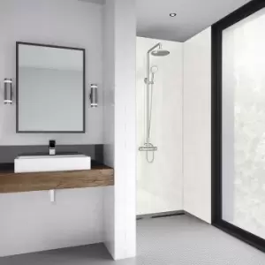 Image of Mermaid Frost Laminate Shower Wall Panel Tongue & Groove 2420mm x 885mm in White