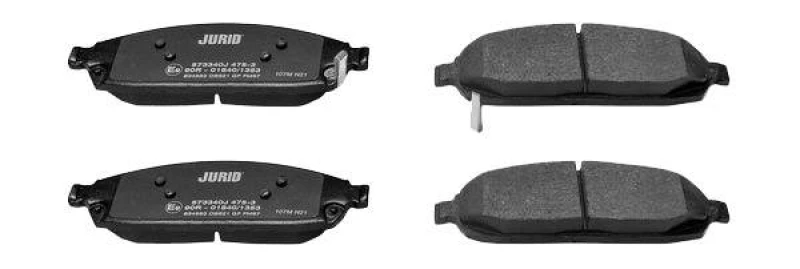 Image of JURID 573340J Brake pad set with acoustic wear warning, without accessories Brake Pad Set,disc brake (402)