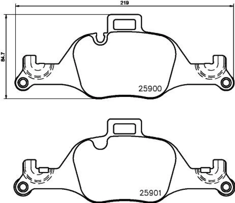 Image of HELLA Brake pad set HELLA 8DB 355 036-531