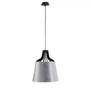 image of Ivo Dome Pendant Ceiling Light Silver, 38cm, 1x E27