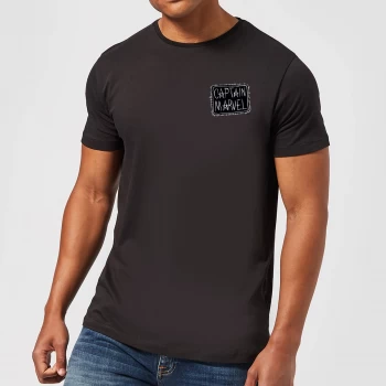 Image of Captain Marvel Name Badge Mens T-Shirt - Black - 3XL - Black