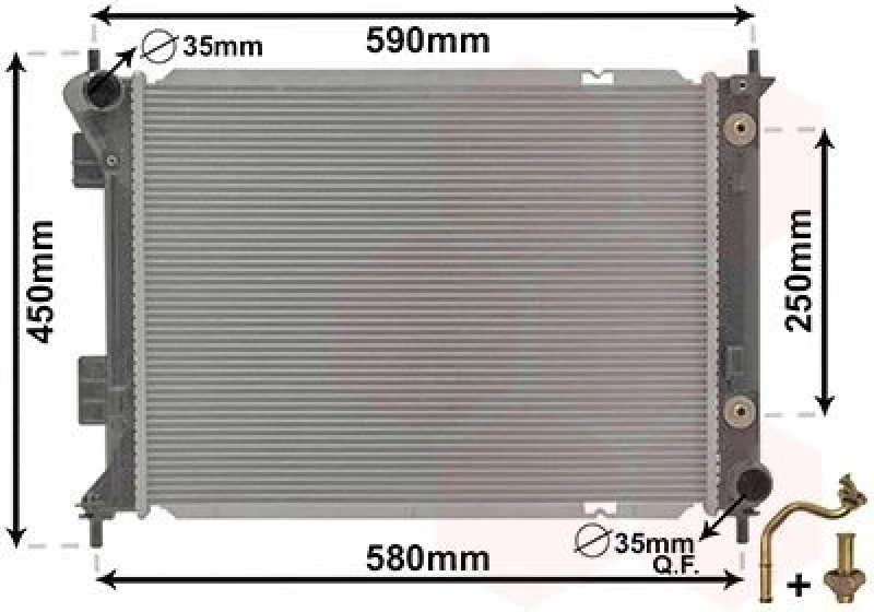Image of VAN WEZEL Engine radiator VAN WEZEL 82012709