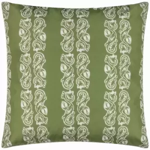 image of Paoletti Kalindi Stripe Large Outdoor Cushion Olive