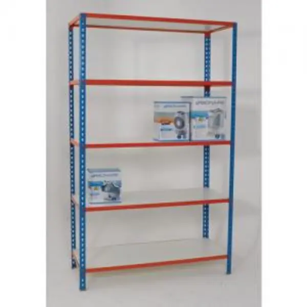Image of ESE Direct Melamine Faced Boltless Shelving, 175kg UDL per shelf, 5 shelves, 2000H x 1200W x 500D mm 387054 Garage Shelving