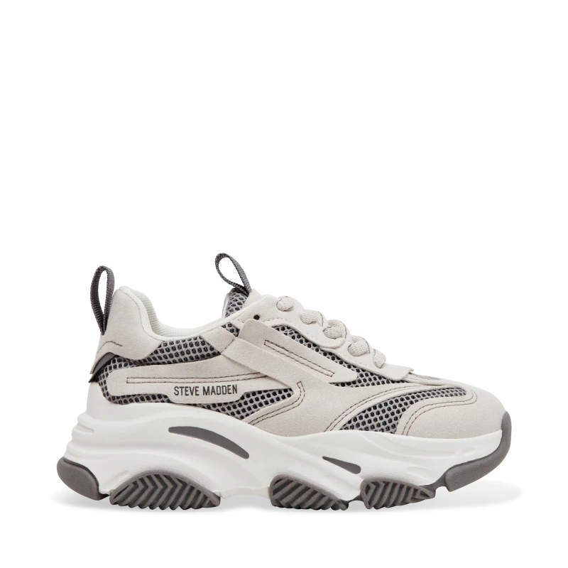 Image of Steve Madden Girls Possession Chunky Trainers Bone Grey female C12 (31)
