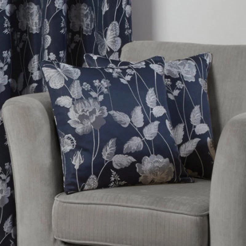Image of Meadow Cushion Cover In Navy Blue