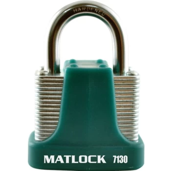 Image of Strong Green Steel Key Padlock - 40MM - Matlock