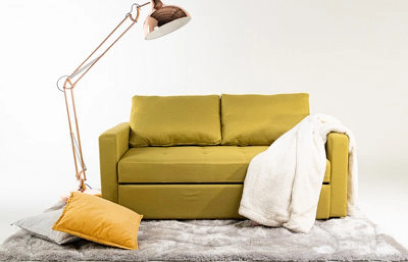 Image of Mattress Guru Stylish and Comfortable 2 Seater Sofa Bed Lime