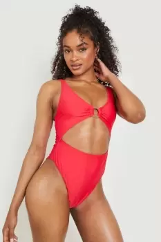 Image of Wooden O-ring Cut Out Swimsuit