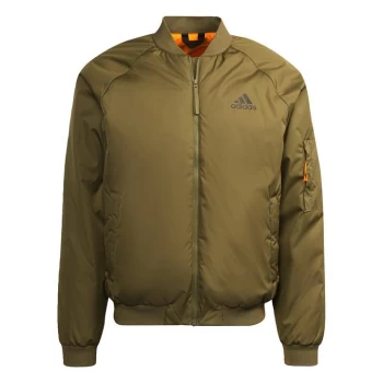Image of adidas D11 Bomber Jacket Mens - Focus Olive / Eqt Orange