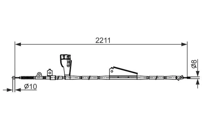 Image of Bosch 1 987 482 424 Brake Cable 2211mm Cable,parking brake (124)