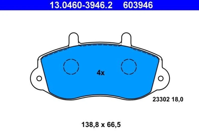 Image of ATE 13.0460-3946.2 Brake pad set excl. wear warning contact Brake Pad Set,disc brake (402)