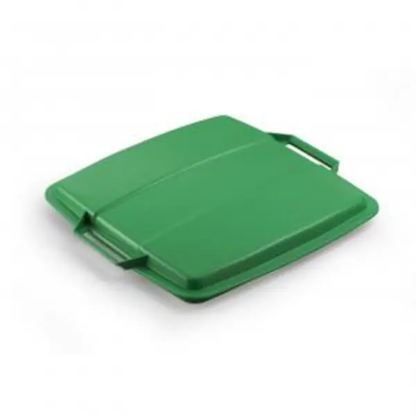 Image of DURABIN Plastic Waste Bin 90 Litre Grey with Green Lid - VEH2012032 EXR28503DR