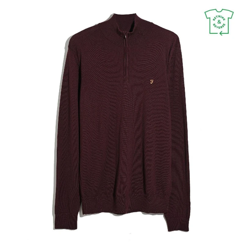 Image of Farah Mens Crew Neck Jumper Burgundy 507 male X Large