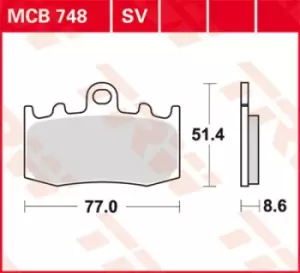 image of TRW Lucas Brake pad MCB748