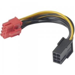 image of Akasa AK-CB052 8-Pin PCIe 2.0 (M) to 6-Pin PCIe (F) 0.10m Black Retail Packaged Internal Converter Cable