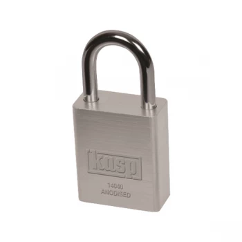 Image of Kasp K14040SILD Solid Aluminium Padlock 40mm - Silver