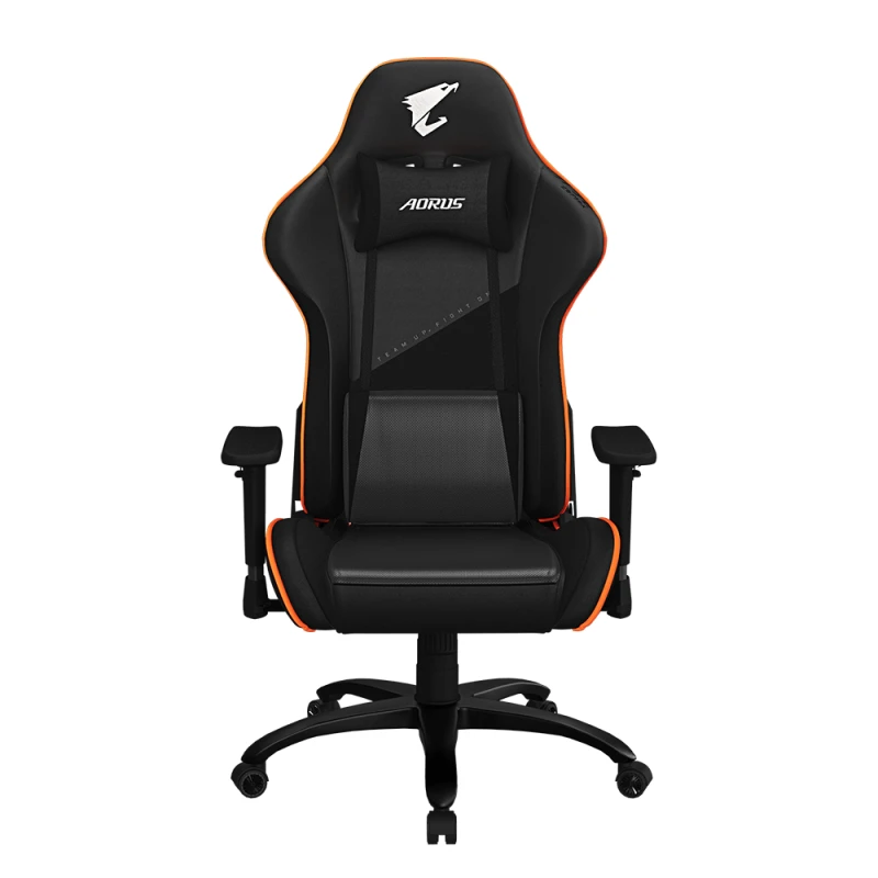 Image of Gigabyte AGC310 PC gaming chair Padded seat Black. Orange