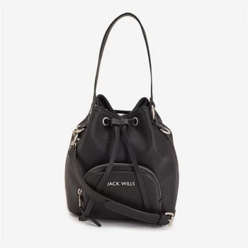 image of Jack Wills PU Drawstring Bag - Black