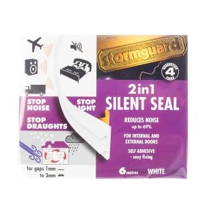 Image of Stormguard 6m Silent Seal Draught Excluder Foam - White