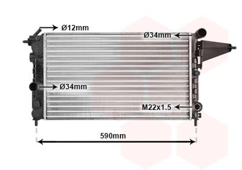 Image of VAN WEZEL Engine radiator VAN WEZEL 37002161