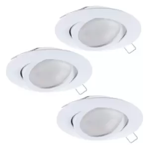 Image of 3 PACK Flush Ceiling Downlight White Aluminium Round Spotlight 5W GU10 Bulb