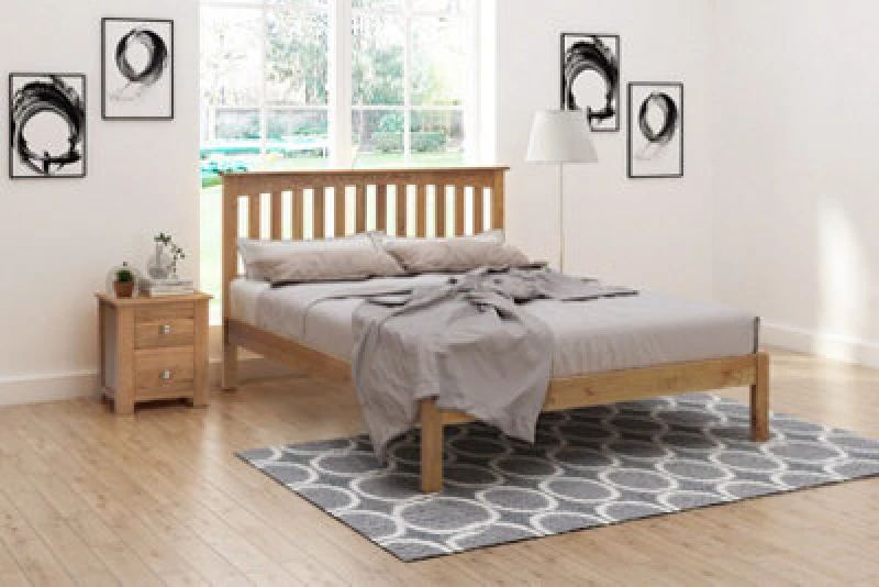 Image of Flintshire Furniture Gladstone Small Double 4ft Solid Oak Bed Frame