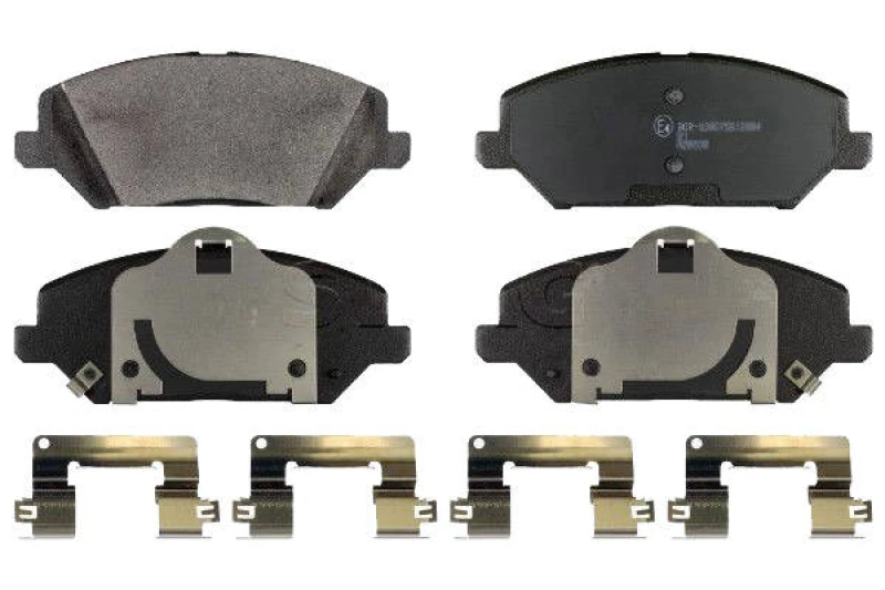 Image of SWAG 33 10 7187 Brake pad set Front Axle, with acoustic wear warning, with fastening/mounting material, with fastening material Brake Pad Set,disc br