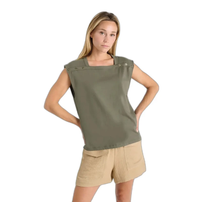 Image of Le Temps des cerises Womens T-Shirt Le Temps des cerises Marina Vert Female XS