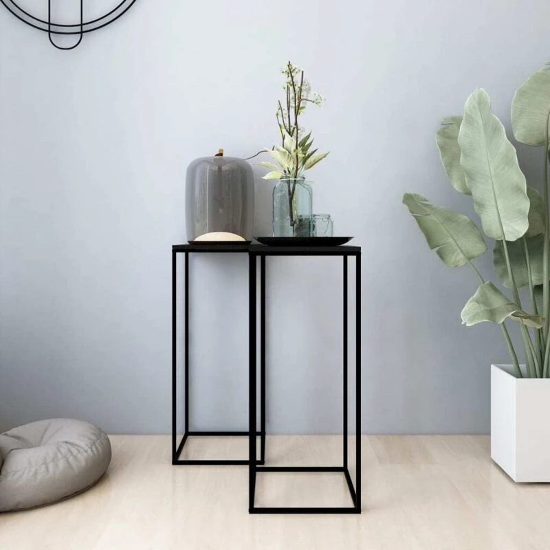 Image of VIDAXL Side Tables 2 pcs Black Steel Vidaxl 8720286504277
