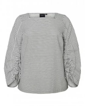 image of I.Scenery Stripe Cotton Blouse