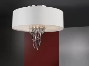Image of Domo Semi Flush Ceiling Light Cylindrical, Chrome, 4x E14