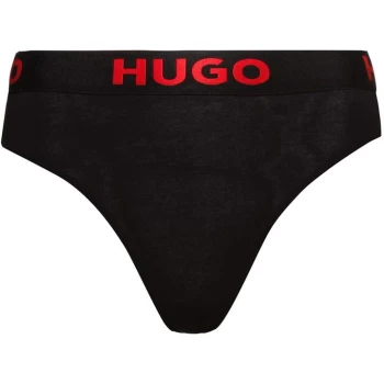 Image of Hugo Stretch Cotton Thong - Black