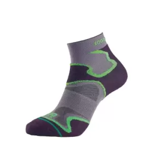 image of 1000 Mile Womens/Ladies Fusion Socks (S) (Grey/Black/Green)