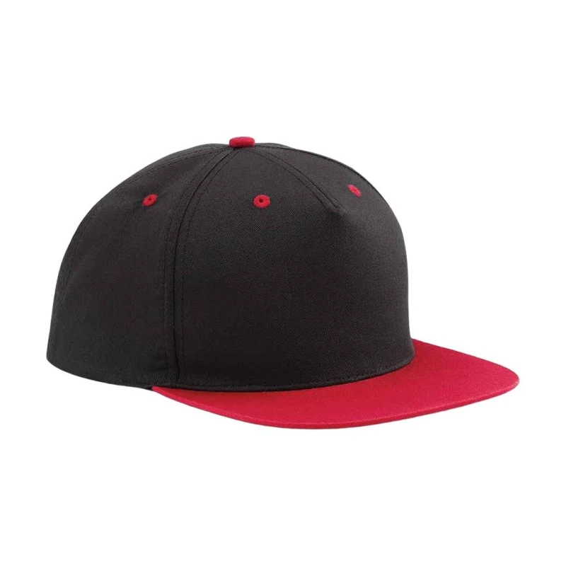 Image of Beechfield Womens Contrast 5 Panel Snapback Cap in Jet Black Jet Black Female One Size