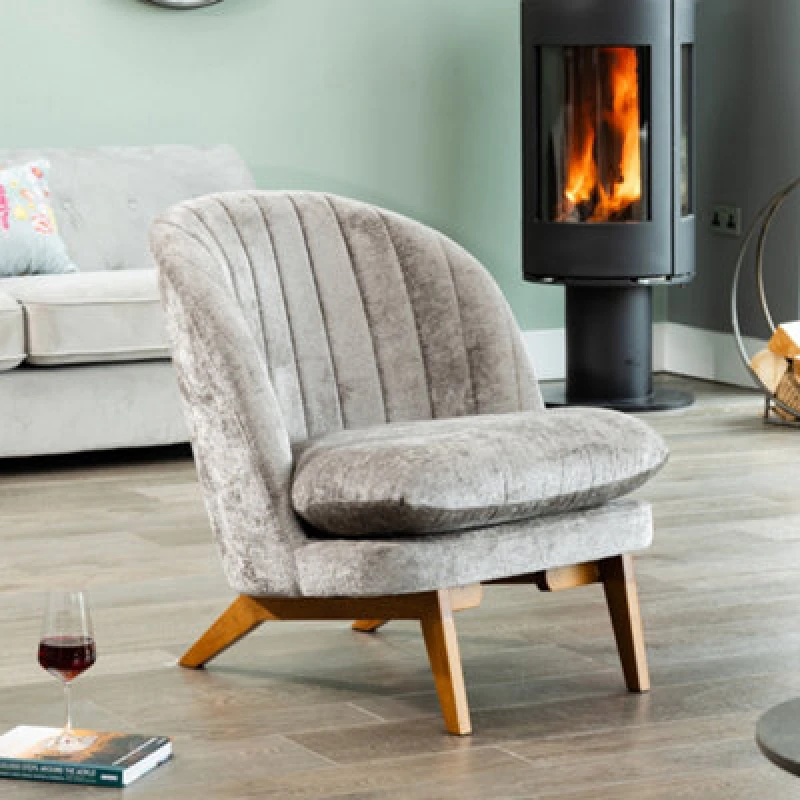 Image of Mateo Fabric Accent Chair - Light Grey
