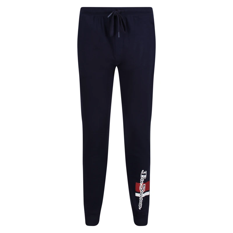 Image of Ben Sherman Closed Hem Jogging Bottoms - Blue Blue S