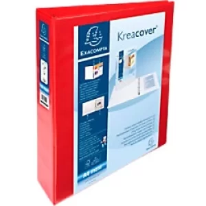 Image of Kreacover Ring Binder PP A4+ 4D Rings 40mm, S64mm, A4+, Red, Pack of 10